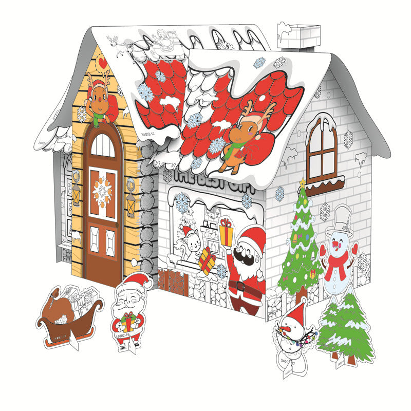 Maison Graffiti à Peindre en Puzzle 3D