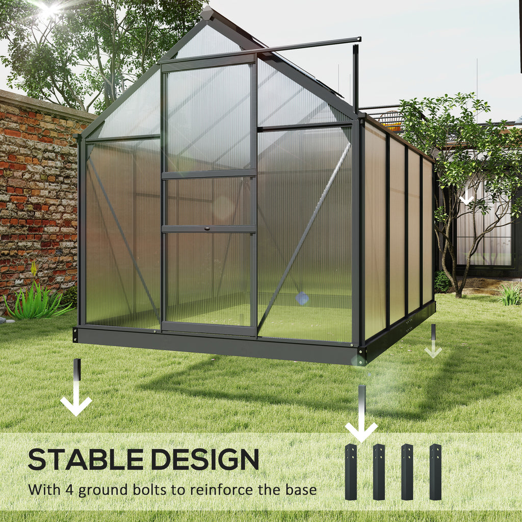 Polycarbonate Greenhouse, Heavy Duty Outdoor Aluminum Walk-in