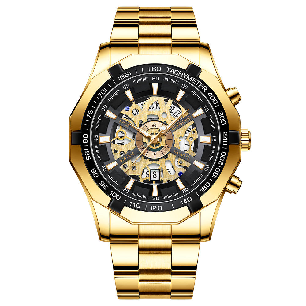 Montre Homme Étanchéité Lumineuse Squelette Décontractée Affaires