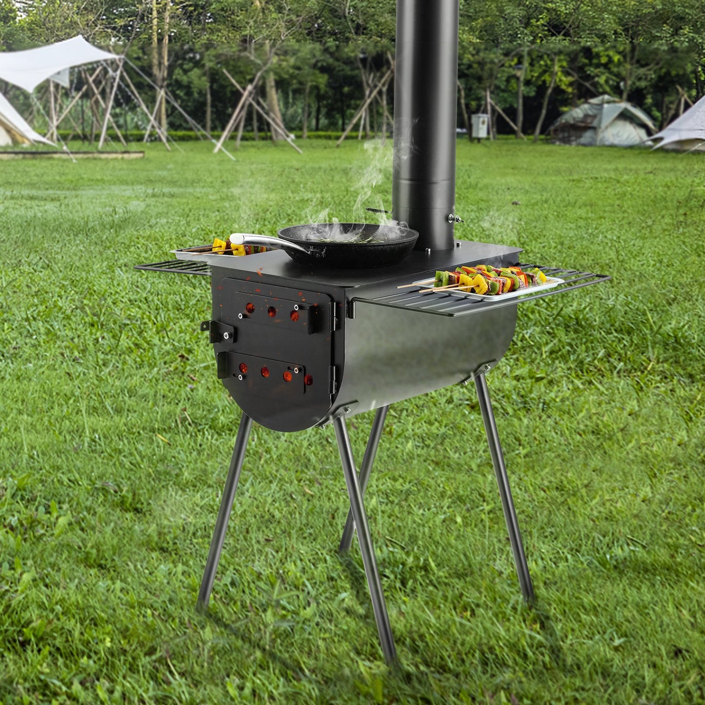 Wood Stove, 118 Inch, Alloy Steel Camping Tent Stove