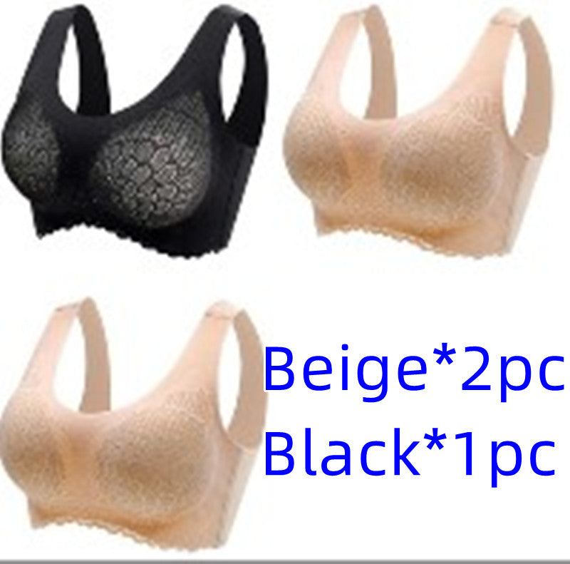 Soutien-gorge de sport en latex thaïlandais naturel 4.0 Angel Wings sans couture une pièce en dentelle pour femme sans armature
