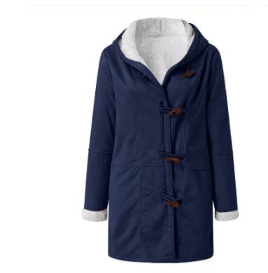 Manteau boutonnage hiver chaud à capuche avec poches Vêtements Femme