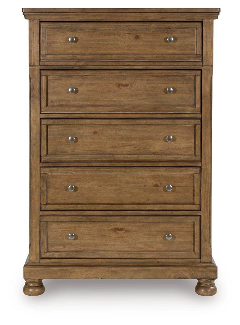 Signature Design by Ashley Feddinger Five Drawer Chest Medium Brown Wood Tone-1