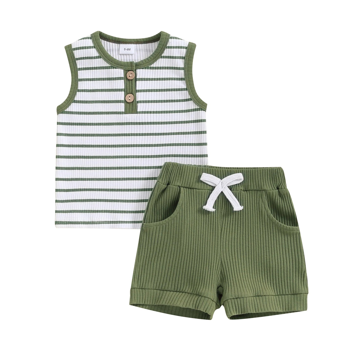 Ensemble short et haut de sport à col rond pour garçons