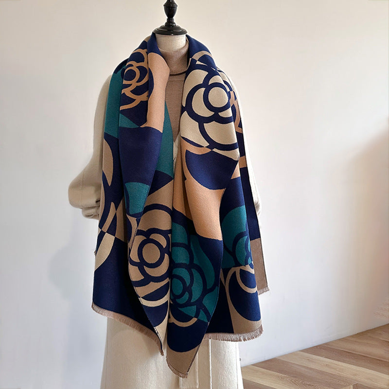 Écharpe chaude double usage Cape d'hiver pour femme