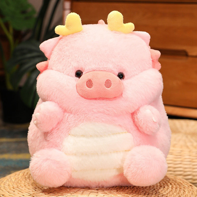 Mignonne peluche oreiller dragon cochon