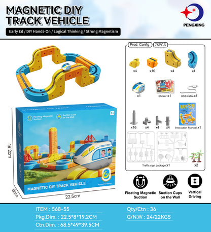 Jouet de construction de piste de lévitation magnétique électrique pour enfants