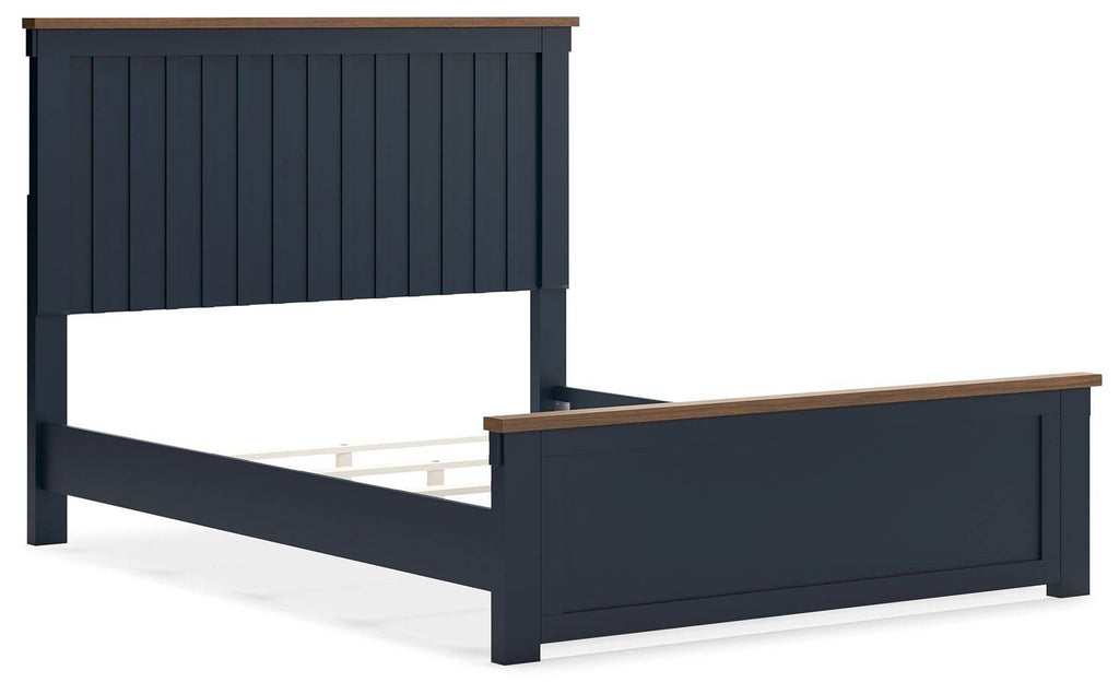 Signature Ashley Landocken Queen Panel Bed Brown Blue-2