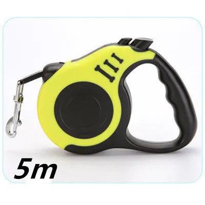 Pet automatic retractable leash by AdTec, yellow and black, 5m length.