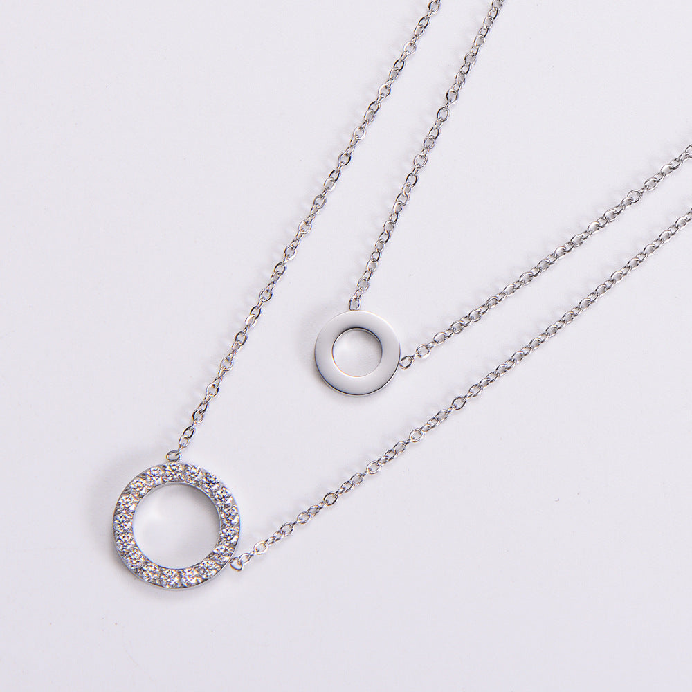 Bague et collier plaqués or 18 carats avec micro-incrustation de zircon pour femmes