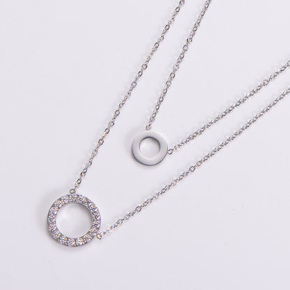 Bague et collier plaqués or 18 carats avec micro-incrustation de zircon pour femmes