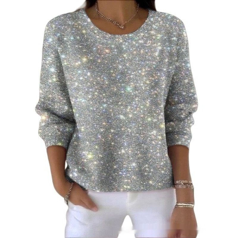 Pull décontracté femme à col rond