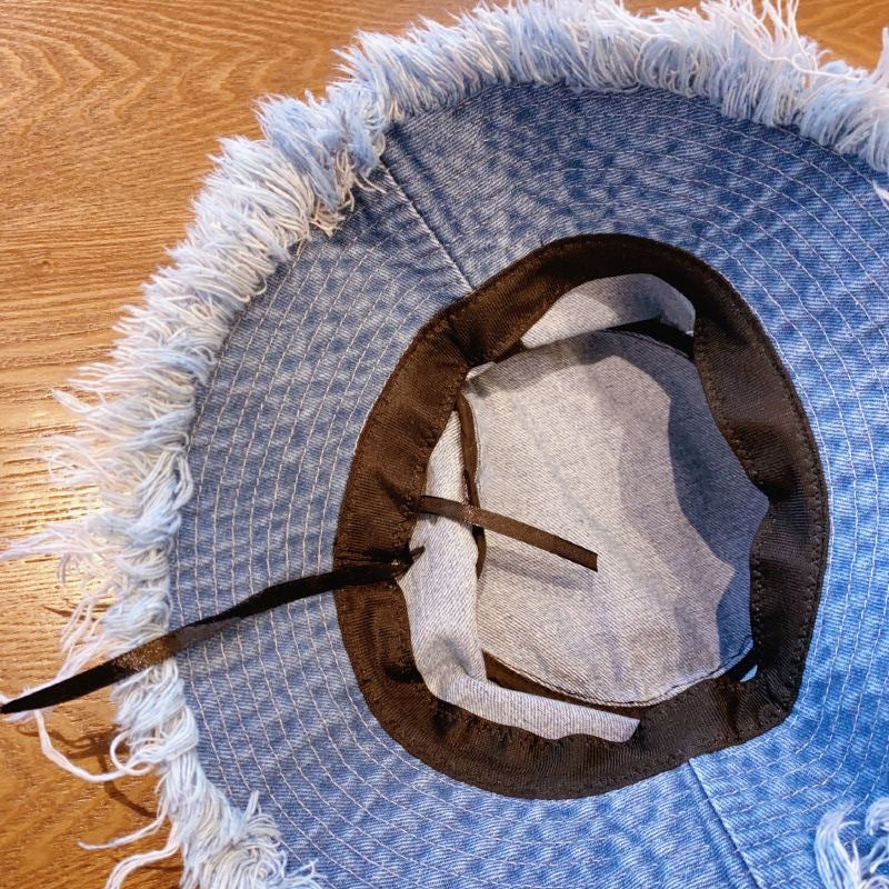 Chapeau de pêcheur en jean pour femme, printemps et été, fin, délavé, bords effilochés, chapeau bob, extérieur