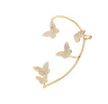Boucles d'oreilles clips papillon en métal doré, zircon étincelant, sans piercing, pour femme, cadeau