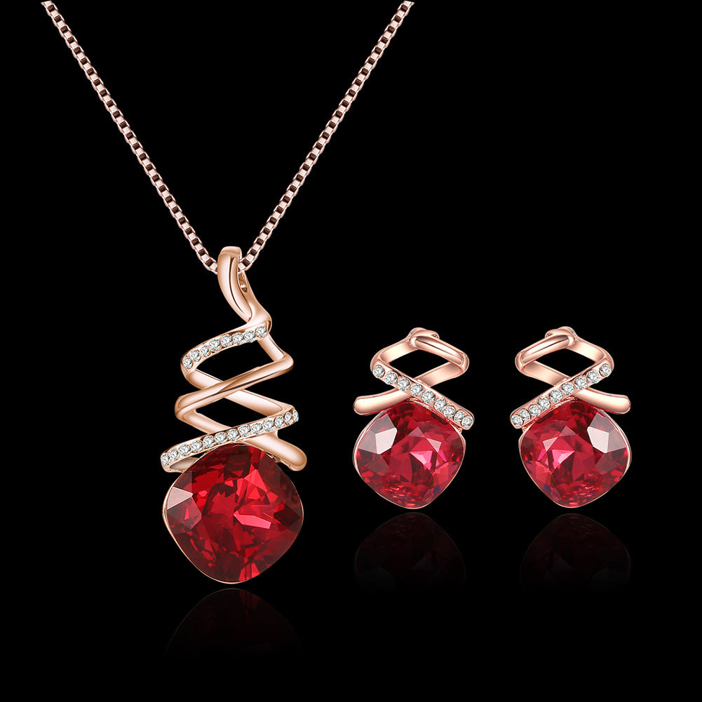 Parure de bijoux de mariée - collier et boucles d'oreilles tendance