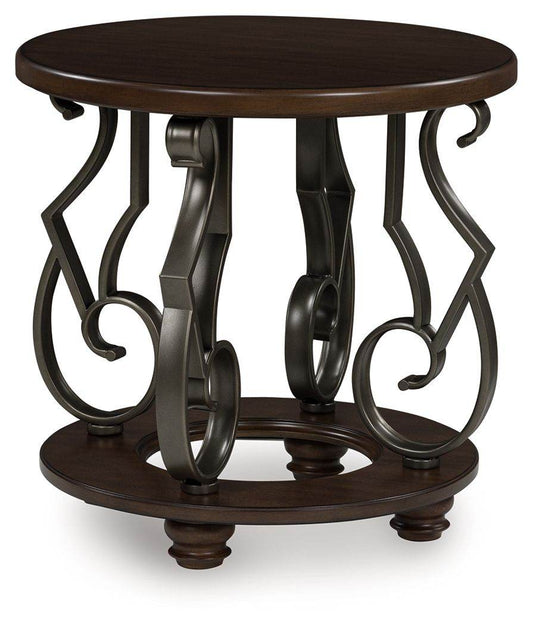 Dark Brown Frallyn Round End Table by Signature Design Ashley-0