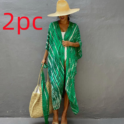 Robe de plage de villégiature en polyester anti-UV pour femmes
