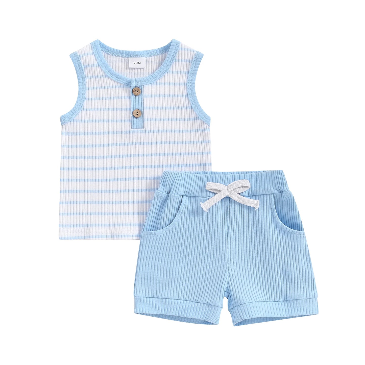 Ensemble short et haut de sport à col rond pour garçons