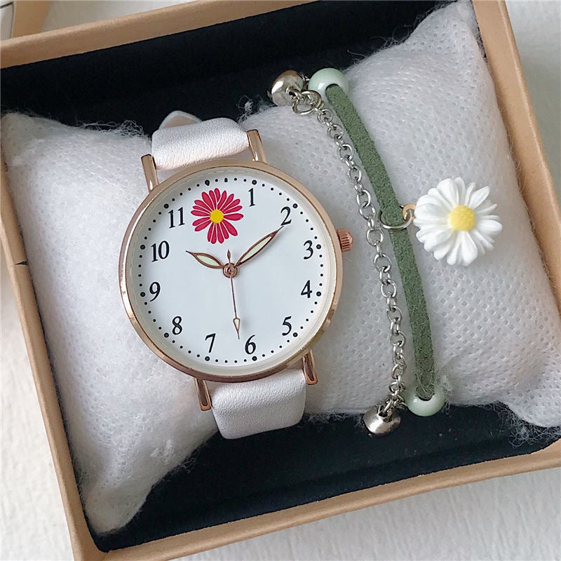 Conjunto de reloj de cuarzo lindo de moda para niñas, estilo versátil