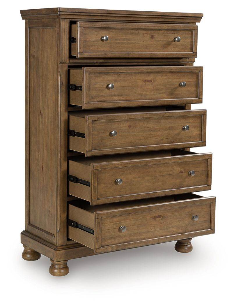 Signature Design by Ashley Feddinger Five Drawer Chest Medium Brown Wood Tone-2
