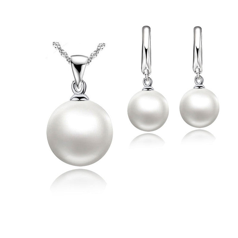 Pendientes de perlas de 10 mm con borlas de perlas de cadena de onda de agua