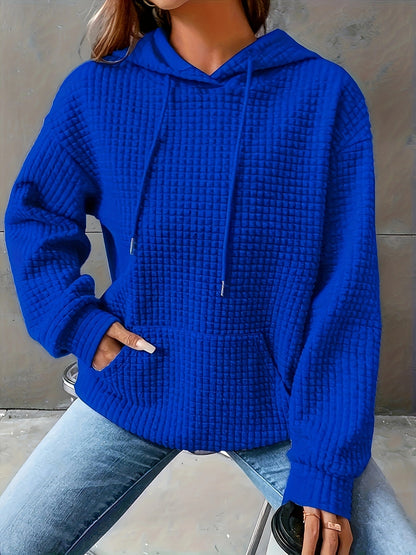 Pull ample et décontracté à manches longues de couleur unie pour femme