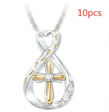 Colgante con diseño de Huellas y Diamantes en Dos Tonos