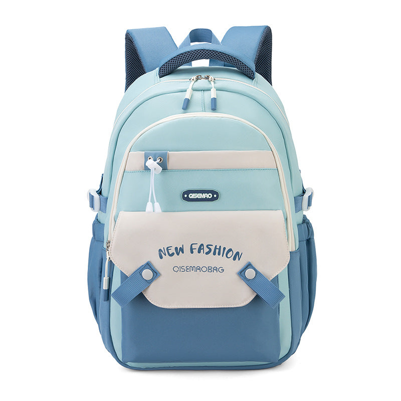 Nouveau Sac d'école d'étudiant Sac à dos de couleur contrastée coloré