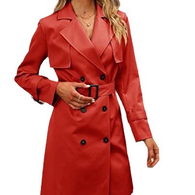 Manteau trench décontracté à double boutonnage, style européen et américain pour femme, collection automne