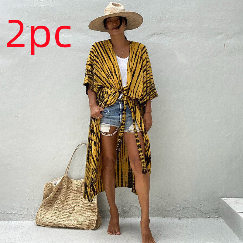 Robe de plage de villégiature en polyester anti-UV pour femmes