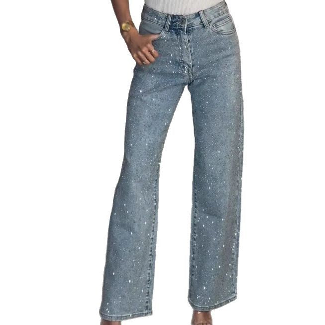 Pantalon taille haute coupe droite personnalisé haut de gamme pour femme, style « hot girl » urbain