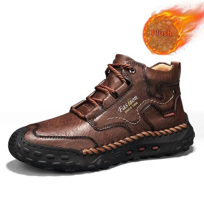 Crestview Thick Sole Martin Boot by AdTec, brown leather, all-day durability