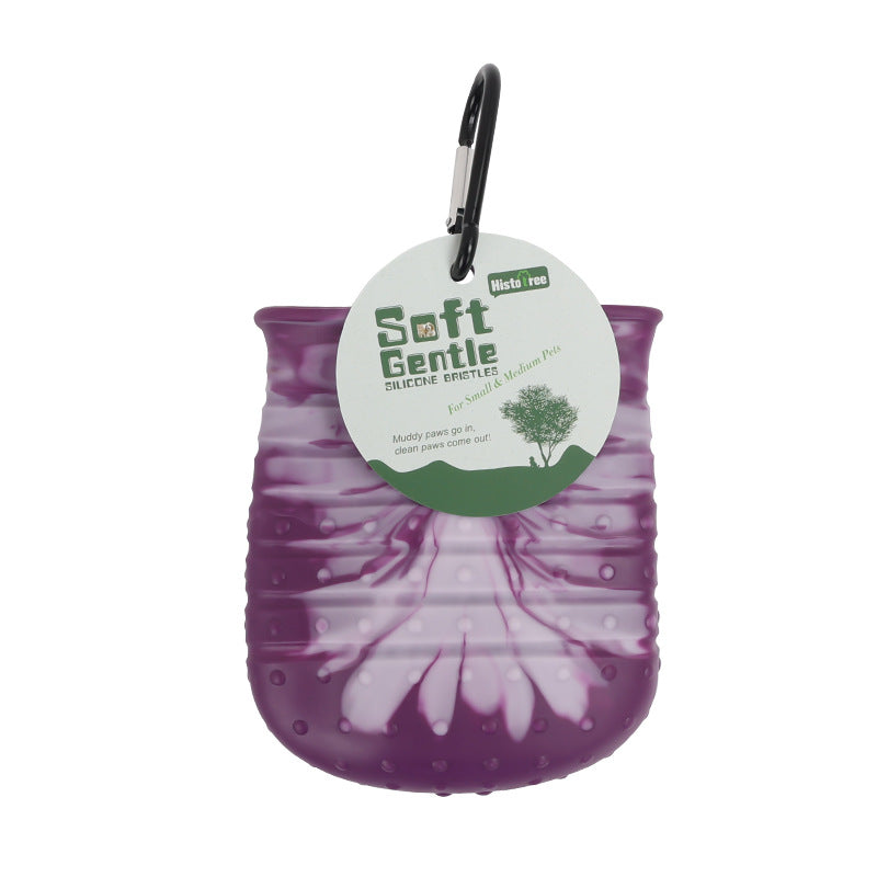 2 en 1 Limpiador de Patas de Perro Taza de Cepillo Suave para Lavar Patas de Perro Portátil Taza Lavapatas Cubo Limpiador de Patas Productos para Mascotas