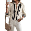 Chemise à manches longues à rangée unique et plusieurs boucles pour femme, style décontracté européen et américain