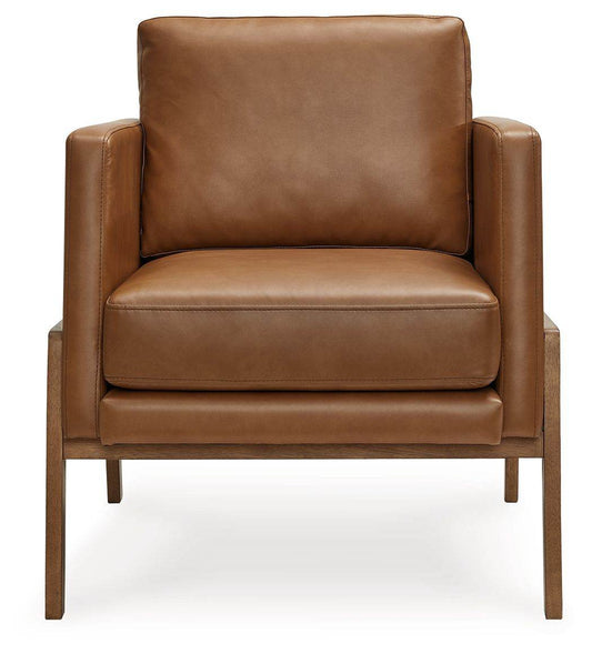 Caramel Faux Leather Accent Chair Modern Design Signature Design By Ashley-1
