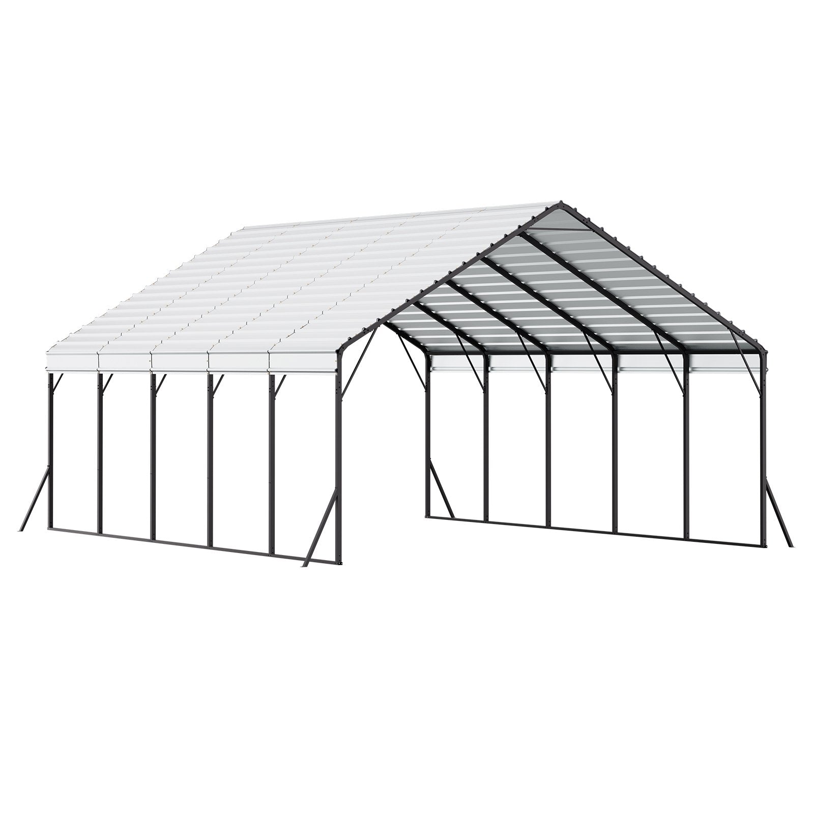 Heavy Duty Metal Carport, 20 X 24 Ft Outdoor Carport