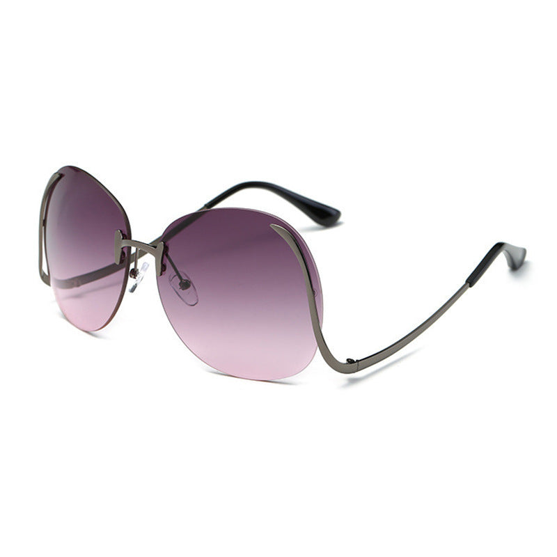 Gafas de sol sin montura con patillas curvadas Gafas decorativas
