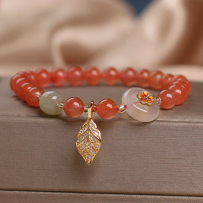 Bracelet en agate Yanyuan au design original, style ethnique pour femme