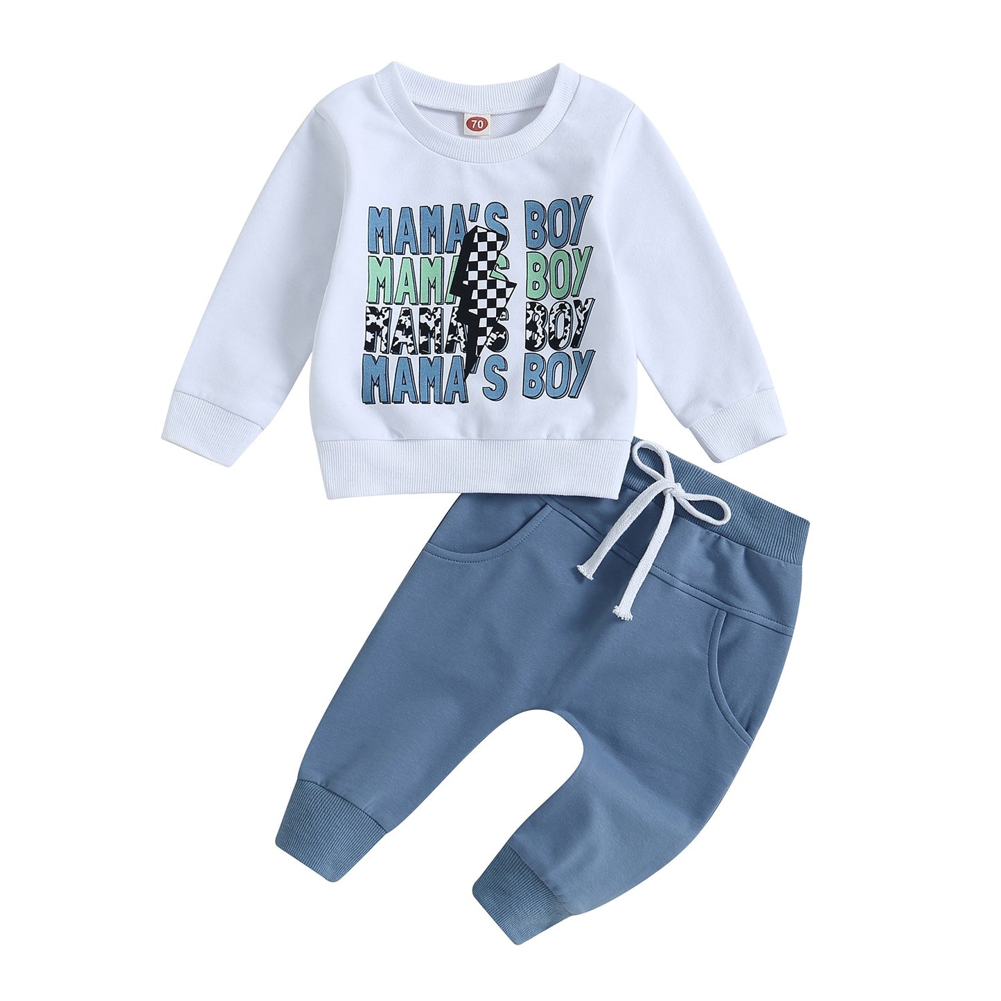Ensemble pantalon et pull à manches longues à imprimé floral pour garçon