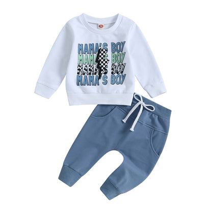 Ensemble pantalon et pull à manches longues à imprimé floral pour garçon