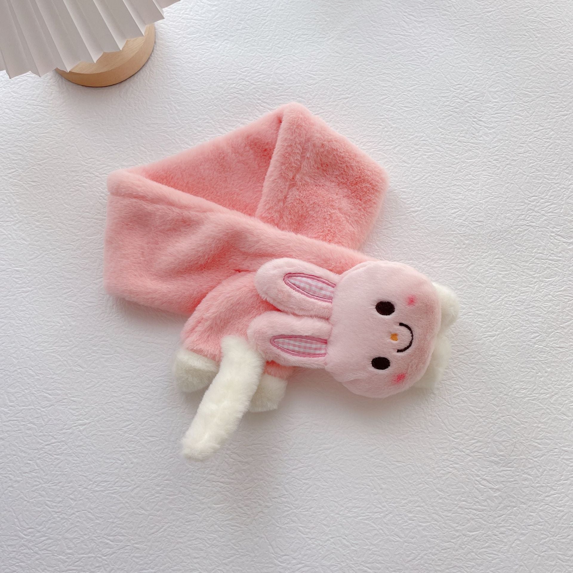 Écharpe croisée lapin en peluche chaude pour enfants