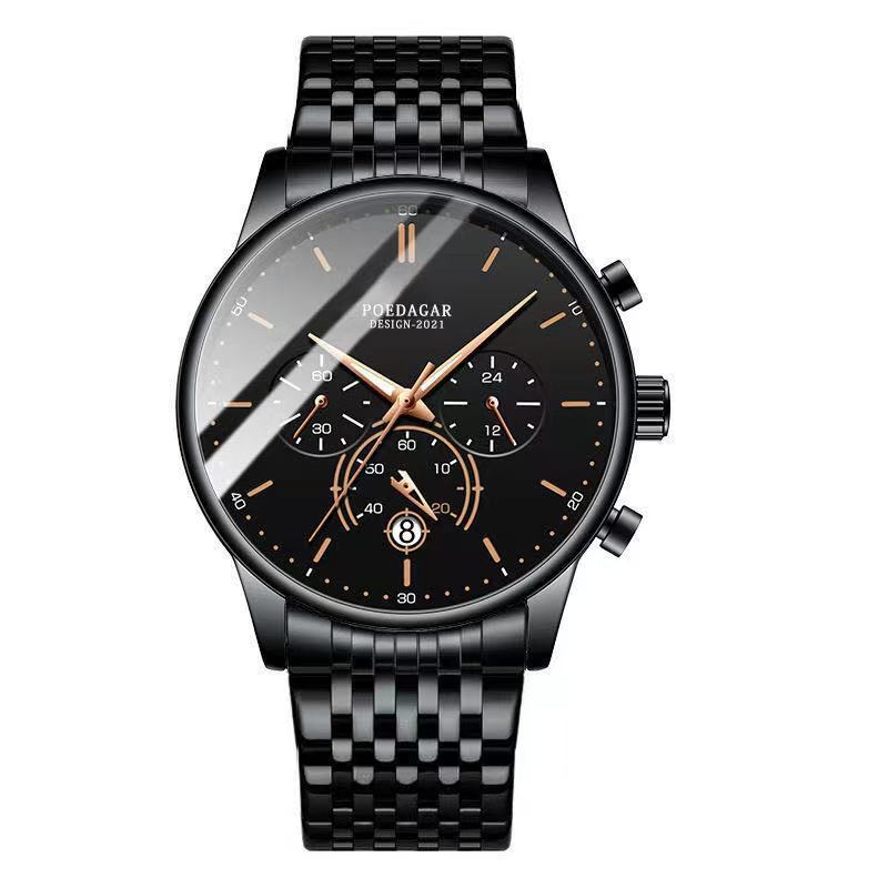 Reloj de cuarzo multifuncional e impermeable para hombre
