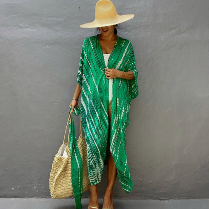 Robe de plage de villégiature en polyester anti-UV pour femmes