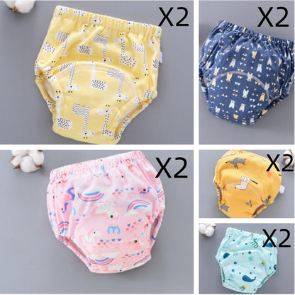 Pantalones de entrenamiento lavables para bebé, cubierta de pañal de gasa de 6 capas