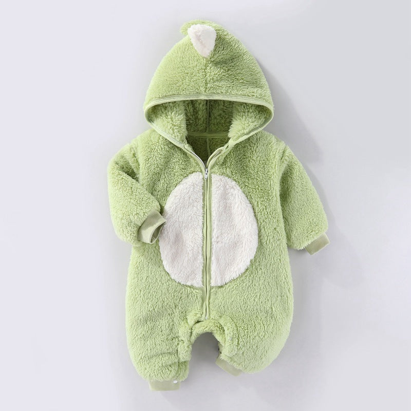 Vêtements d'automne et d'hiver pour bébés Combinaison épaisse et chaude à manches longues doublée polaire