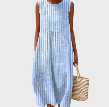 Robe élégante sans manches décontractée à imprimé pour femme