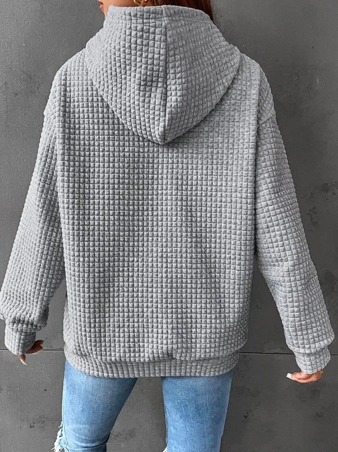 Suéter de manga larga de color liso holgado casual para mujer