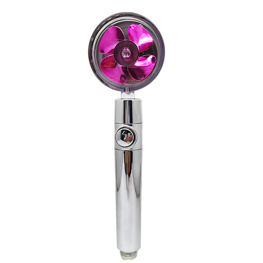 Cabezal de Ducha con Ahorro de Agua, Flujo Giratorio 360 Grados con Pequeño Ventilador, Boquilla Rociadora de Alta Presión de Lluvia de ABS, Accesorios de Baño