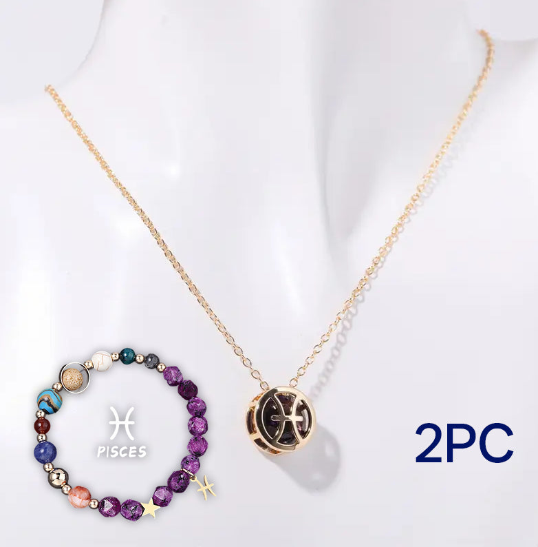 Parure de collier en perles de pierre naturelle