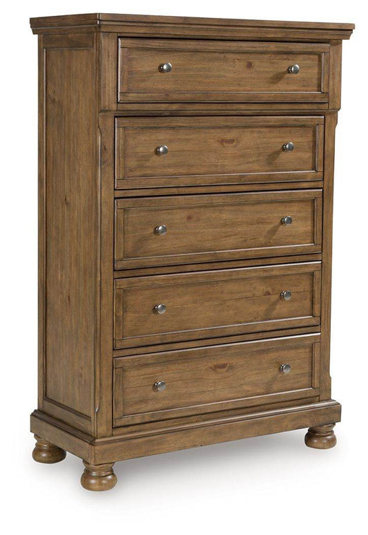 Signature Design by Ashley Feddinger Five Drawer Chest Medium Brown Wood Tone-0